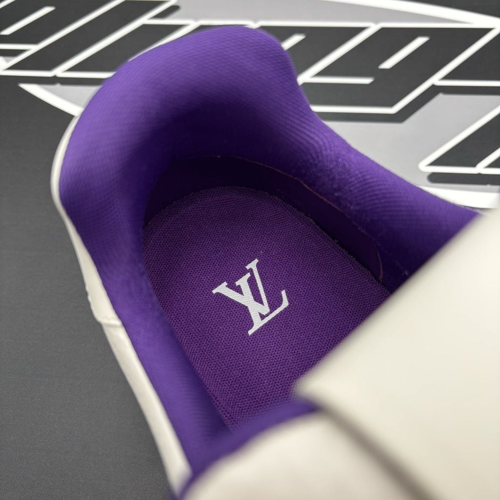 Size 7.5 LV (8.5-9 US) - Louis Vuitton Trainer ' White, Purple ' | WORN ONCE!
