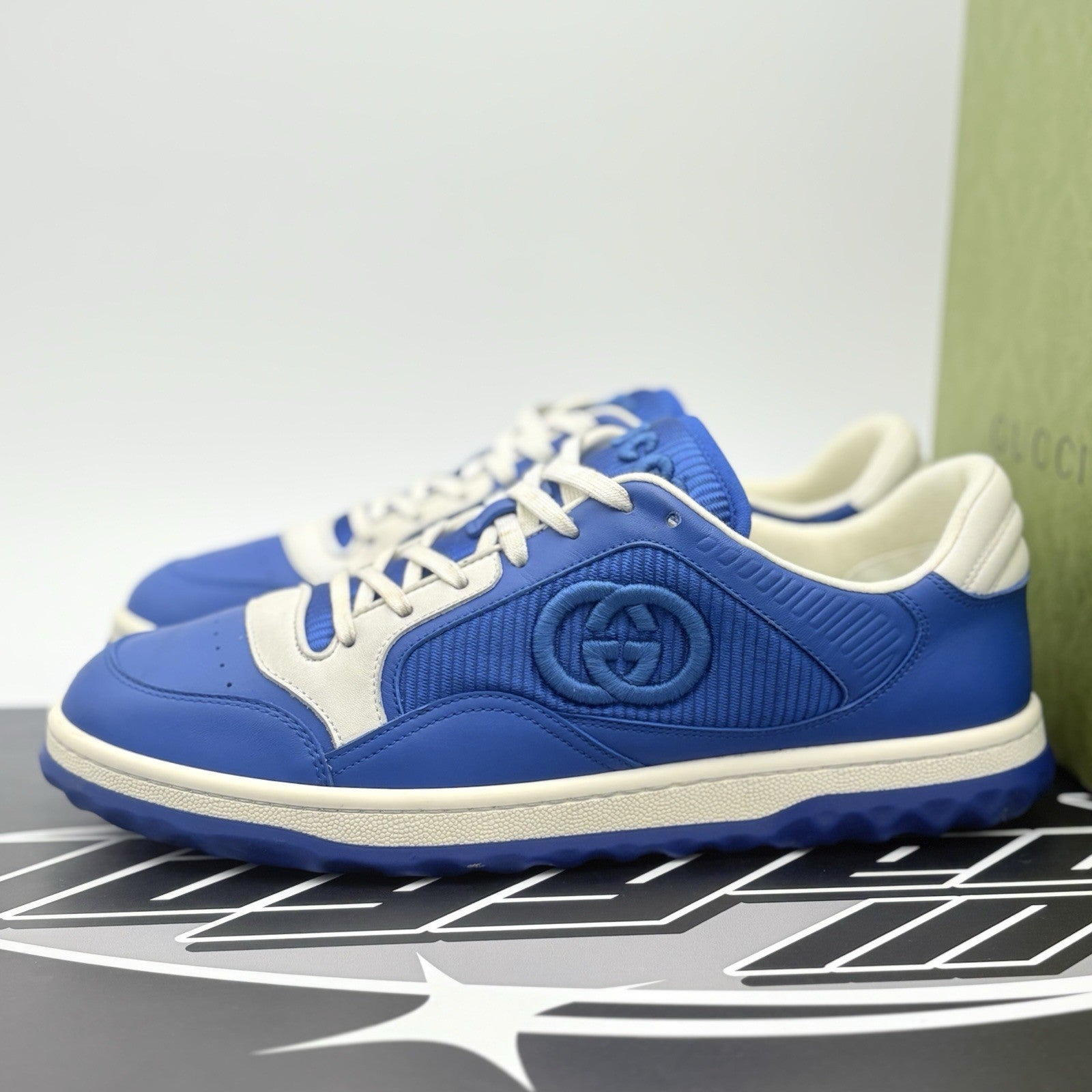 Size 9 G (9.5 US) Gucci MAC80 Sneaker  ' Blue White ' | EXCELLENT CONDITION!