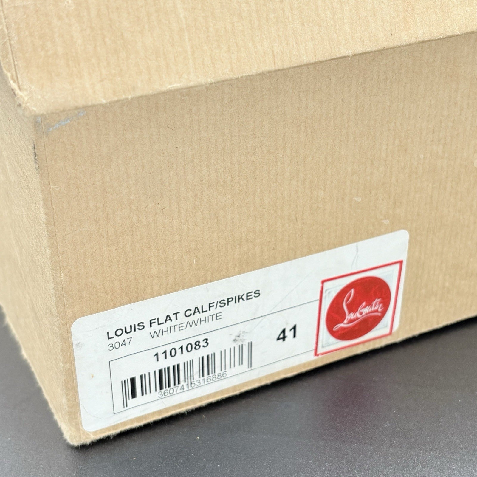 Size 41 (8 US) - Christian Louboutin Flat Spikes ' White ' | GOOD CONDITION!