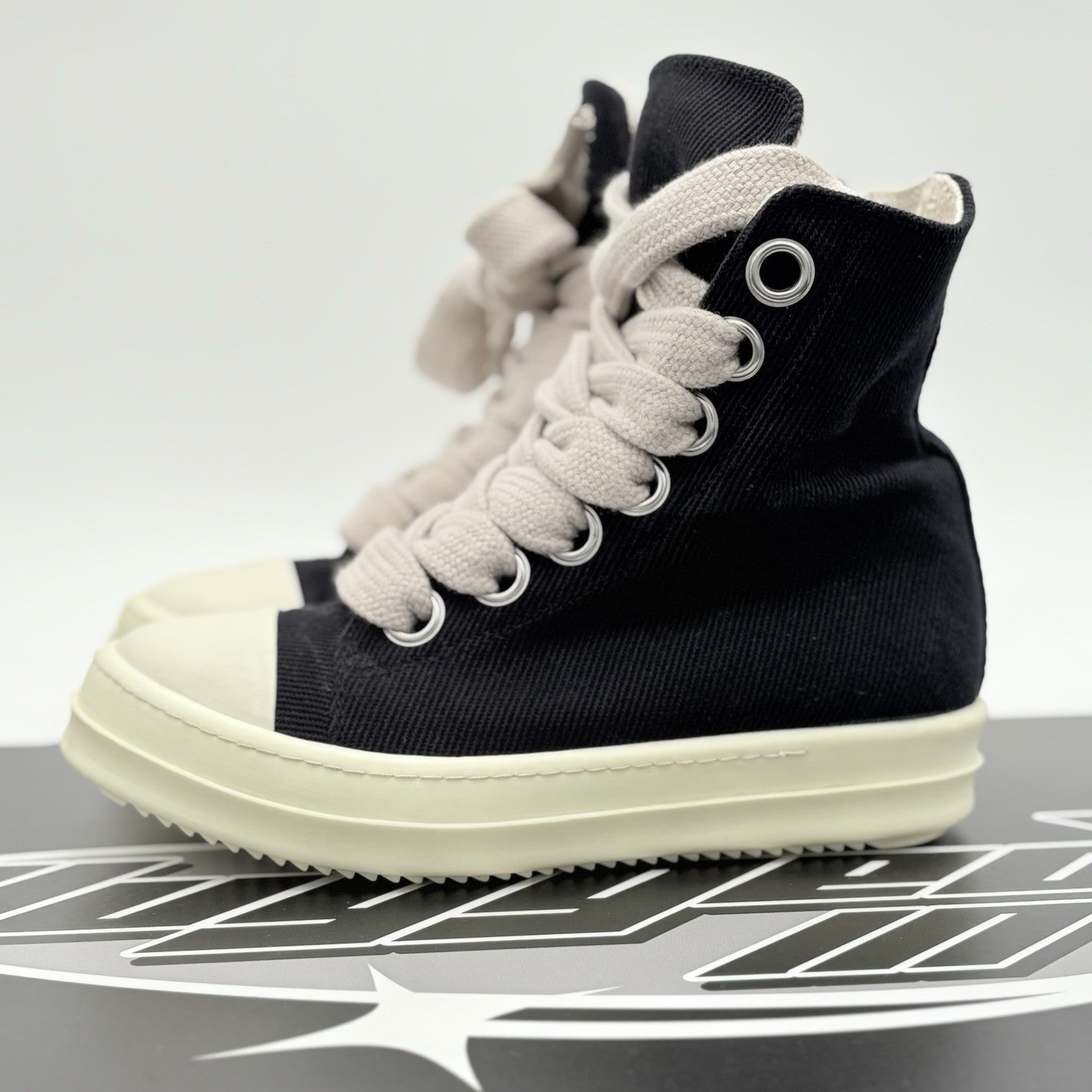 Size 40 (7 US) - Rick Owens DRKSHDW Jumbo Lace Sneakers ' Black ' | SUPER CLEAN!