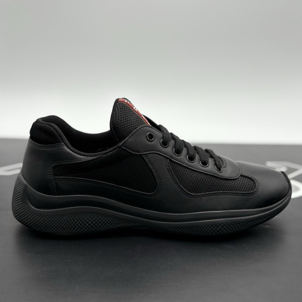 Size 7 UK (8 US) - Prada Americas Cup ' Black Leather ' | GOOD CONDITION!