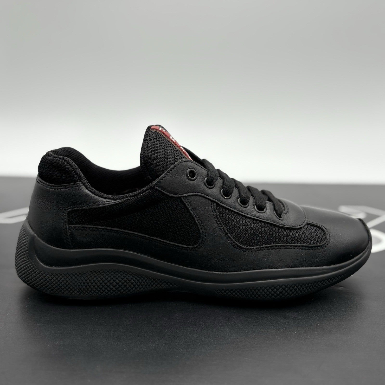 Size 7 UK (8 US) - Prada Americas Cup ' Black Leather ' | GOOD CONDITION!