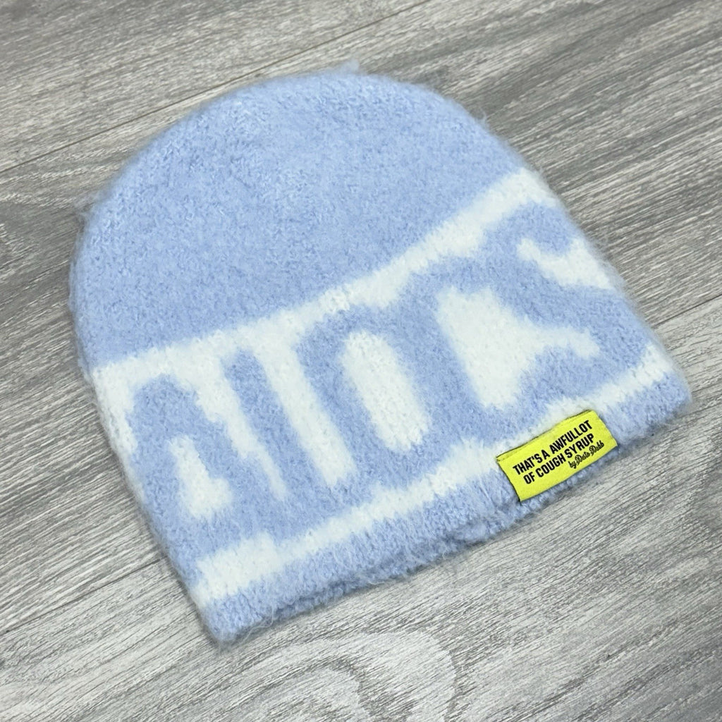 Thats An Awful Lot Of Cough Syrup Mohair Beanie ' Light Blue ' | NEW!