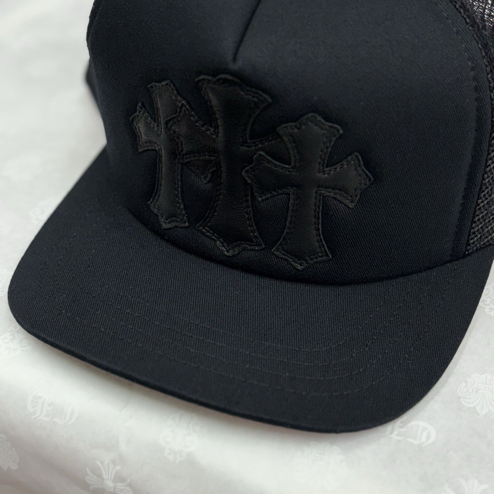 Chrome Hearts Triple Cross Cemetery Trucker Hat ' Black ' | BRAND NEW!