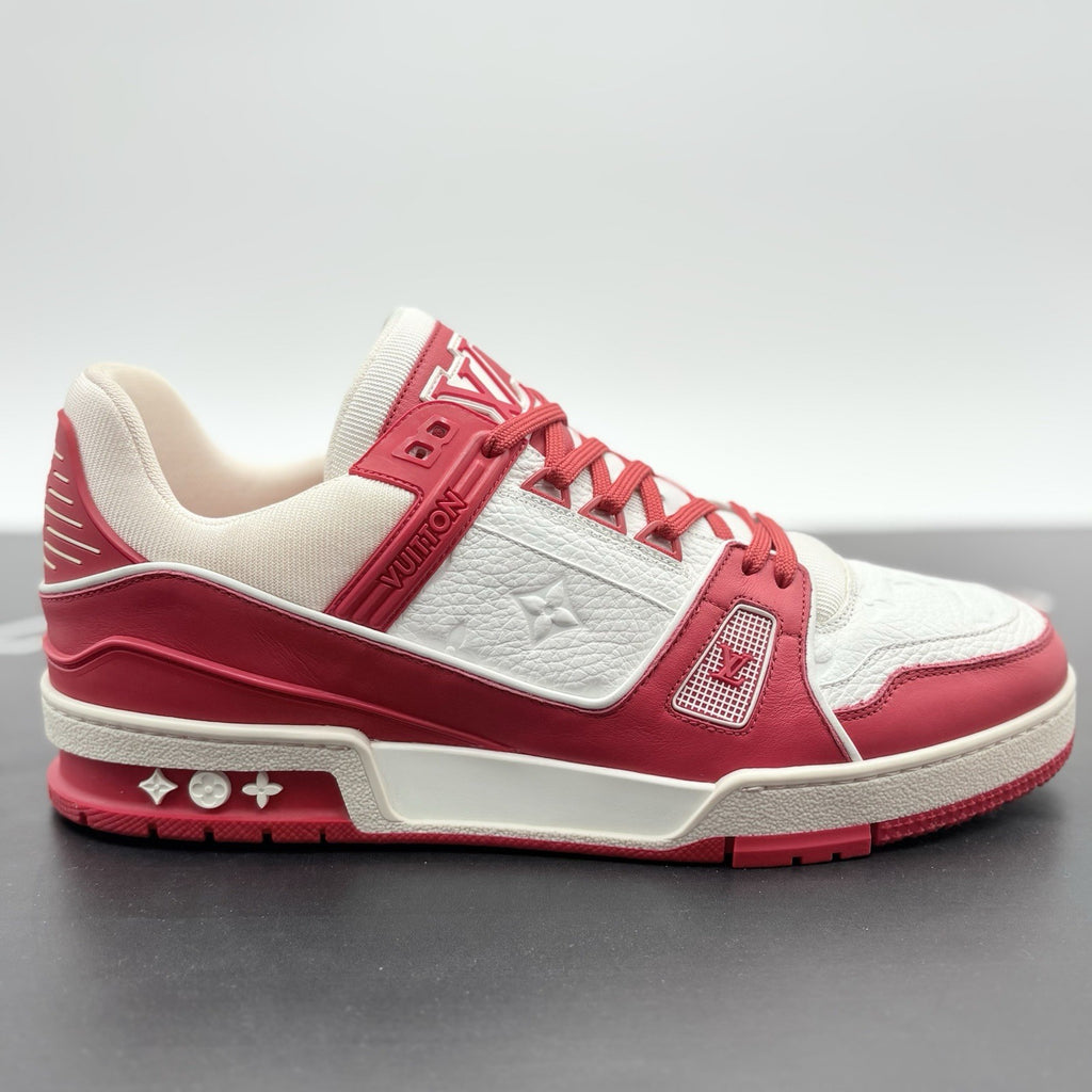 Size 9 LV (10-10.5 US) Louis Vuitton Trainer  ' Red White ' | EXCELLENT COND!