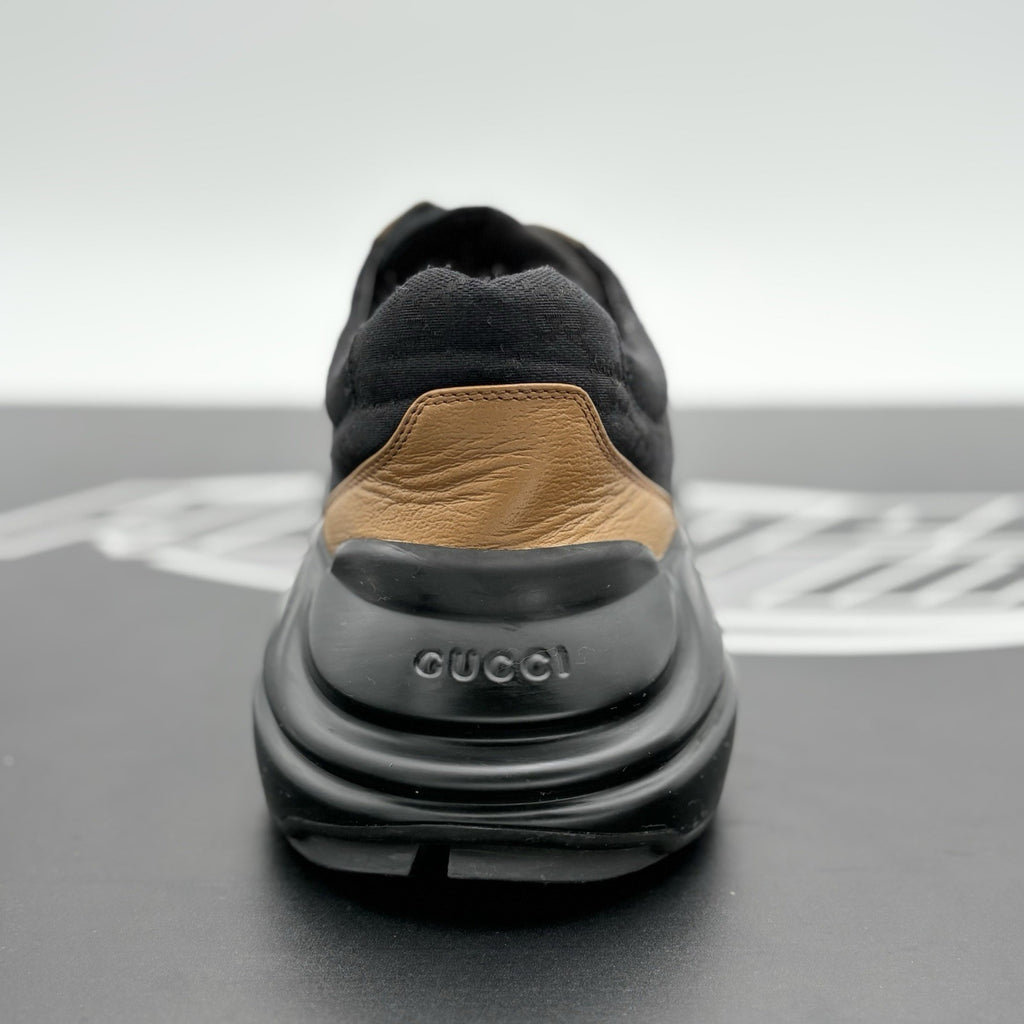 Size 12 G (12.5 US) Gucci Rhyton GG Supreme ' Black Khaki Beige ' | GREAT COND!
