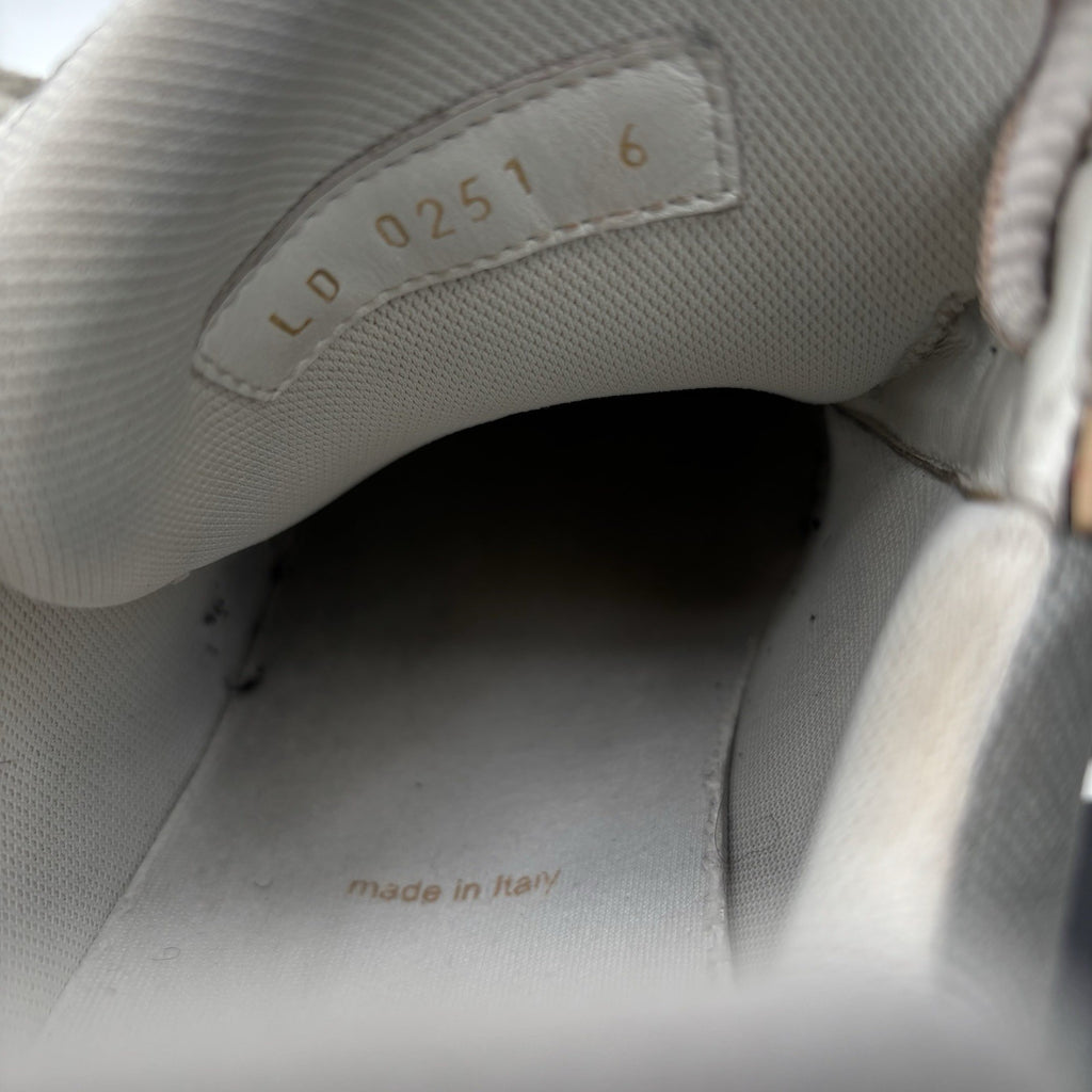 Size 6 LV (7-7.5 US ) Louis Vuitton Trainer ' Metallic, Beige '