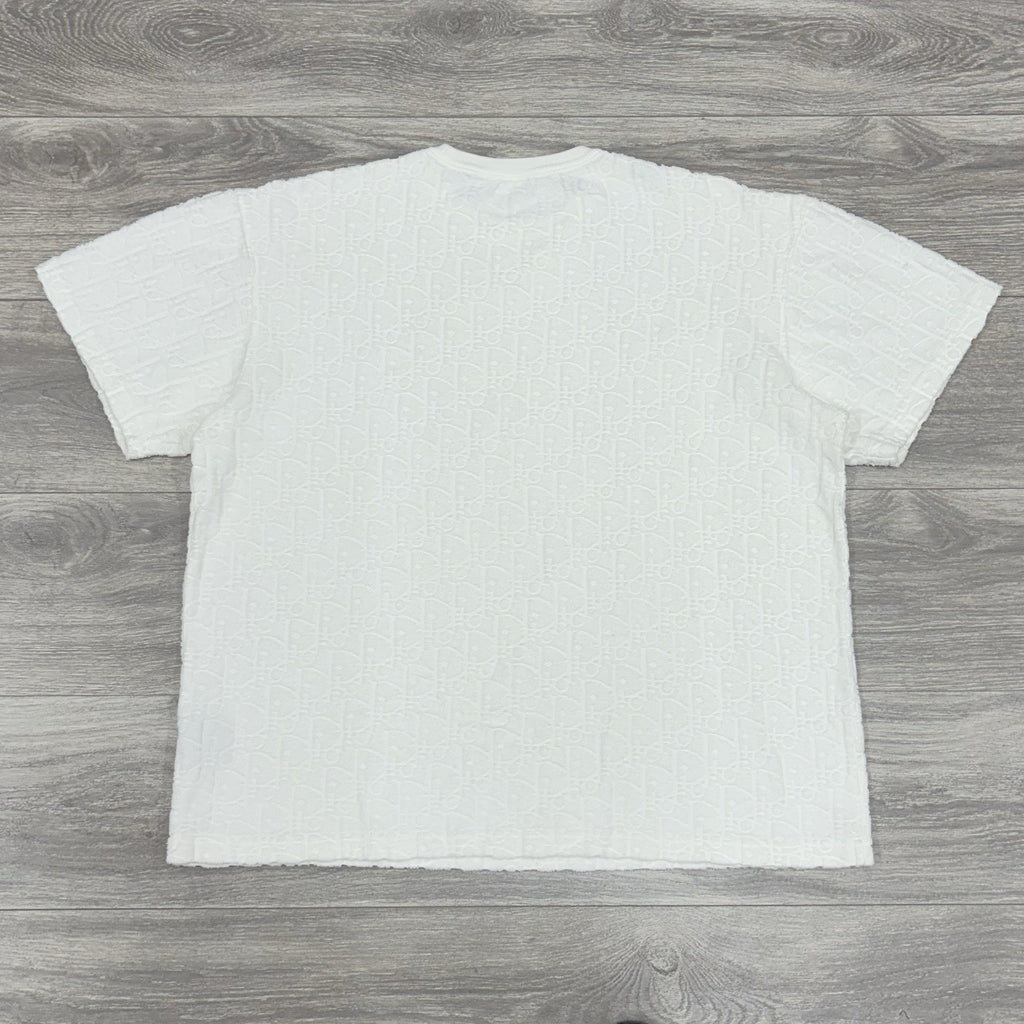 Size XL - Dior Oblique Relaxed Fit Terry Cotton Jacquard T-Shirt ' Off White '