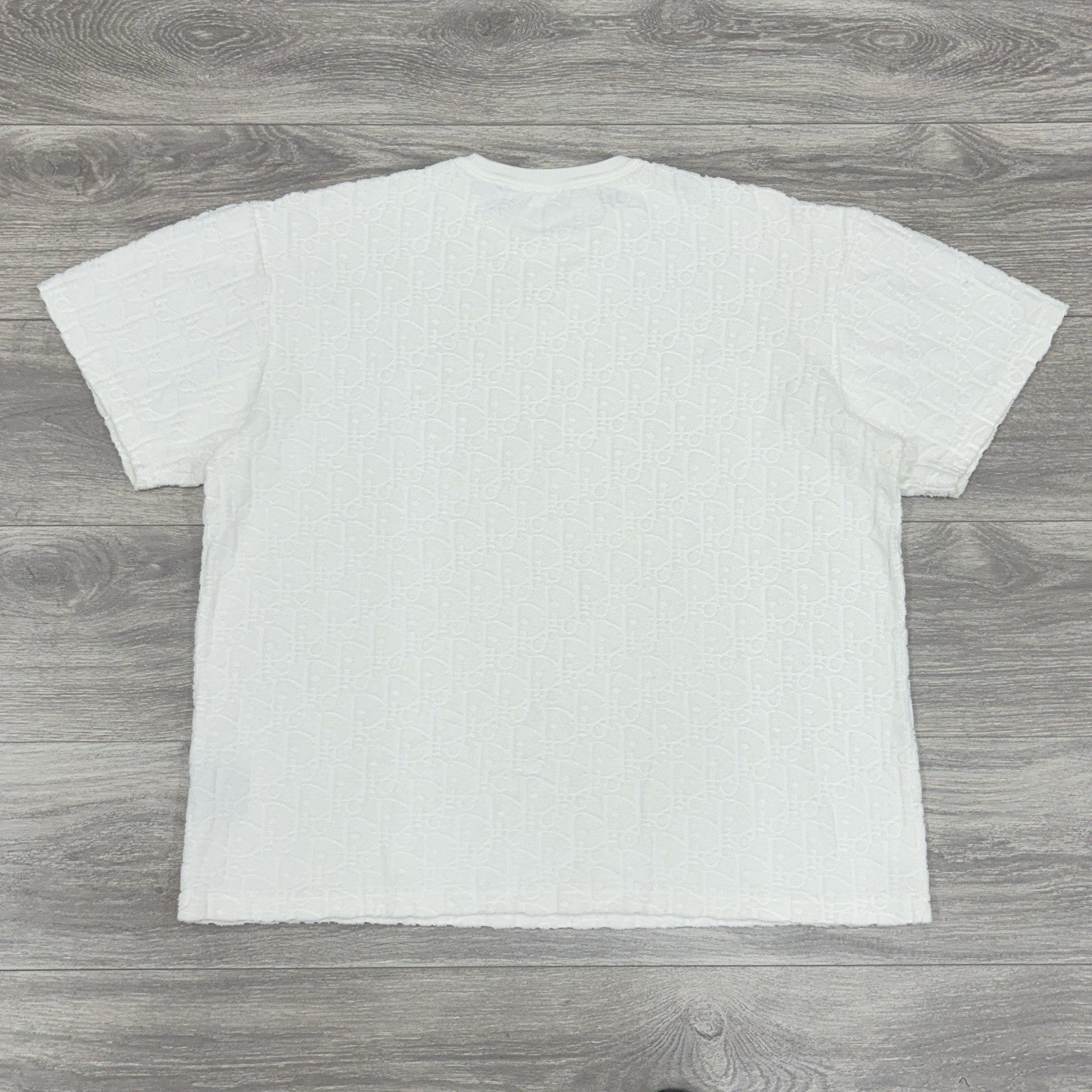 Size XL - Dior Oblique Relaxed Fit Terry Cotton Jacquard T-Shirt ' Off White '