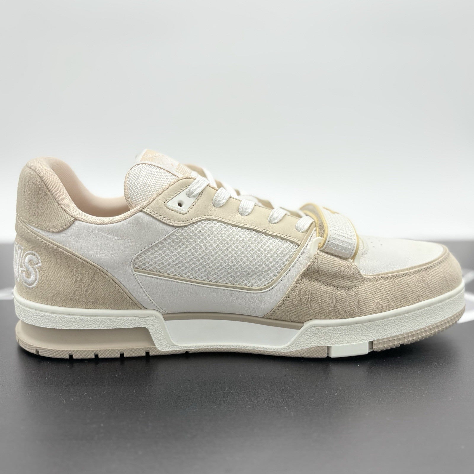 Size 11 LV (12-12.5 US) Louis Vuitton Trainer Strap ' Beige ' | SUPER CLEAN!