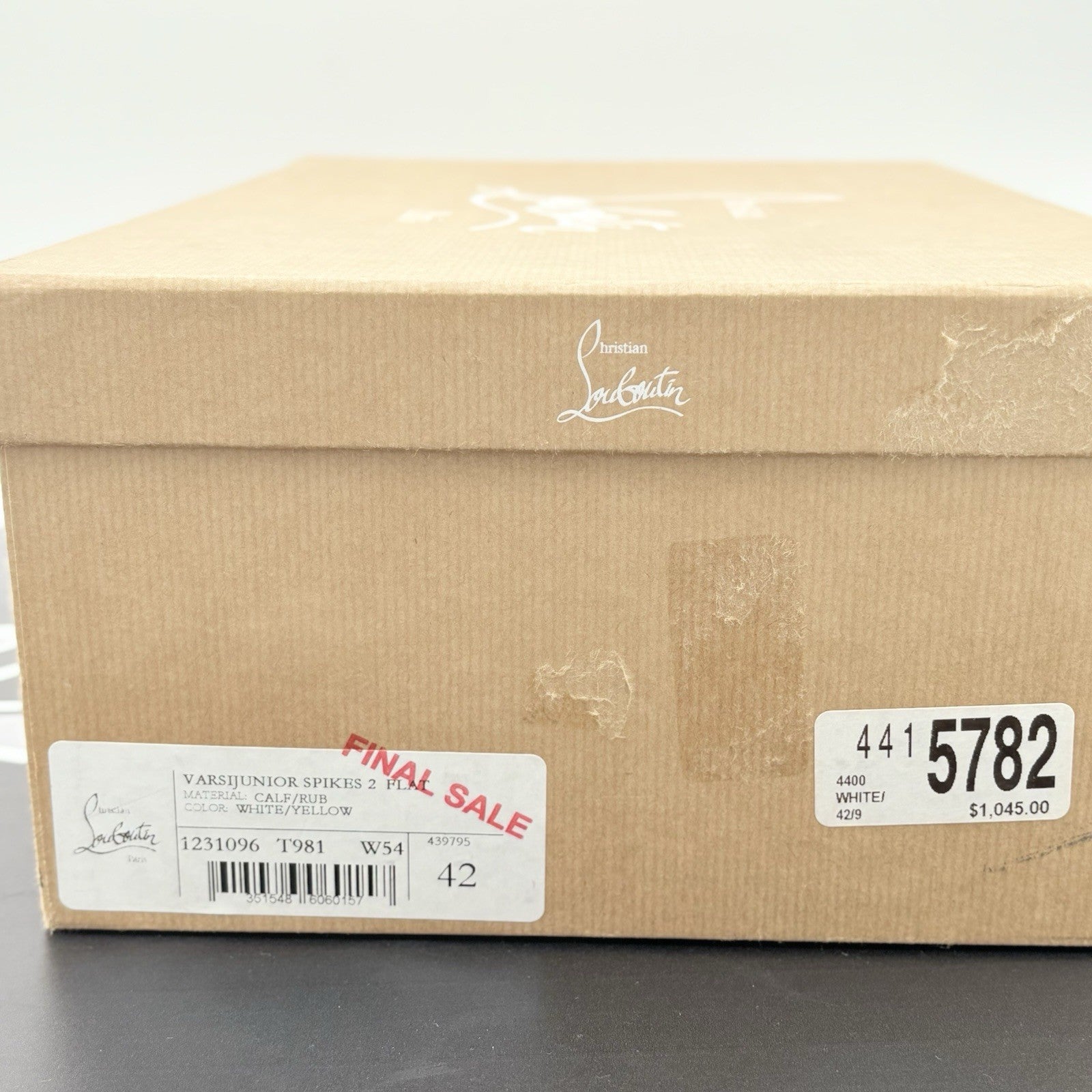 Size 42 (9 US) - Christian Louboutin Spikes ' White Iridescent ' | SUPER CLEAN!