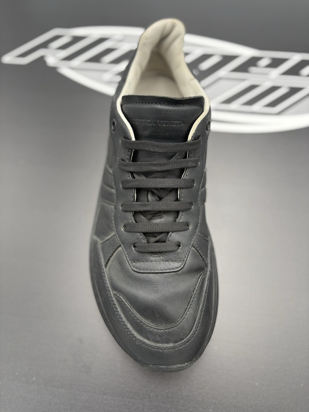 Size 42.5 (9.5 US) - Bottega Veneta Calf Leather Speedster Sneakers ' Black '