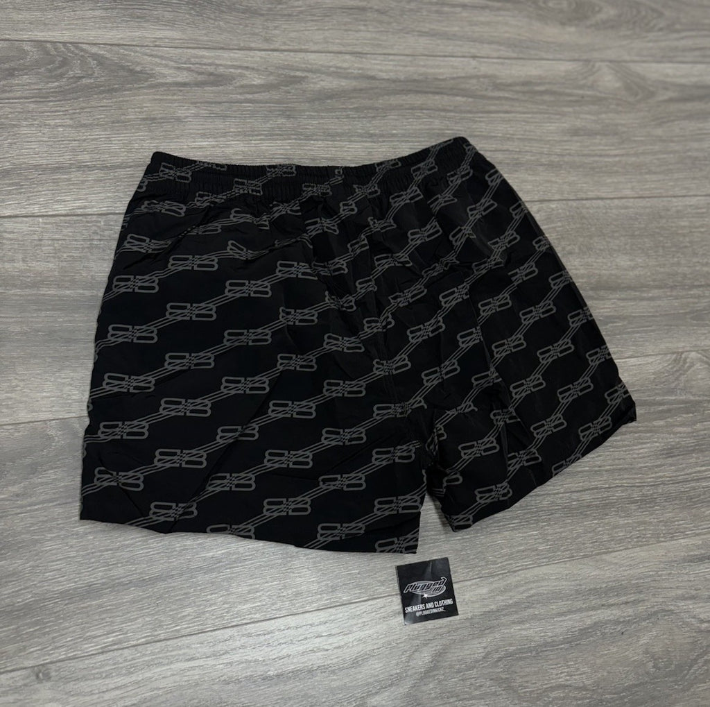 Size XS - Balenciaga BB Monogram Swim Shorts ' Black ' | NEW!