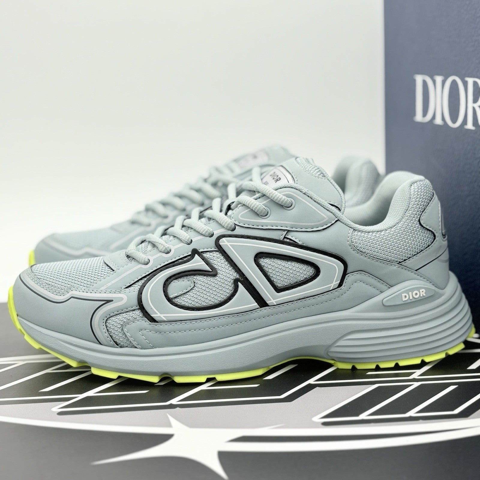 Size 41 (8 US) Dior B30 Reflective CD30 ' Blue Neon Yellow ' | EXCELLENT COND!
