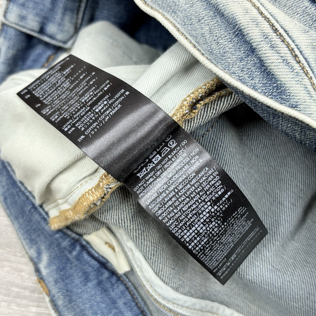 Size 30 - Amiri Suede Logo Appliqué Ripped Jeans ' Blue ' | BRAND NEW!