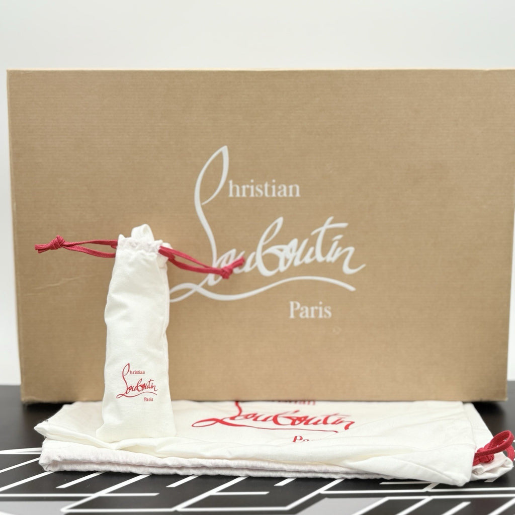 Size 42 (9 US) - Christian Louboutin Spikes ' White Iridescent ' | SUPER CLEAN!