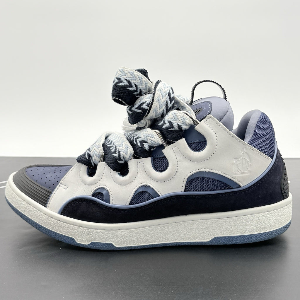 Size 43 (10 US) - Lanvin Curb Sneaker ' White Navy Blue ' | EXCELLENT CONDITION!