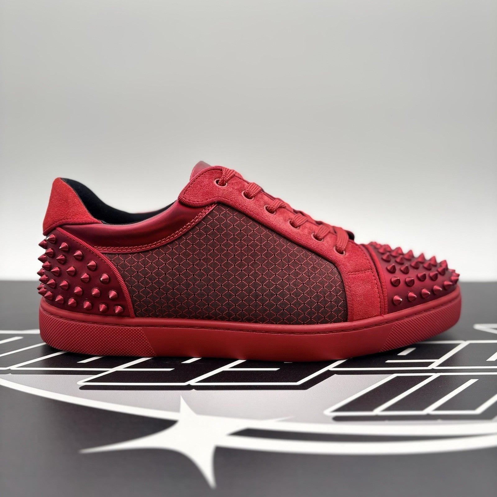 Size 43 (10 US) Christian Louboutin Low Spiked  ' Black Red ' | EXCELLENT!