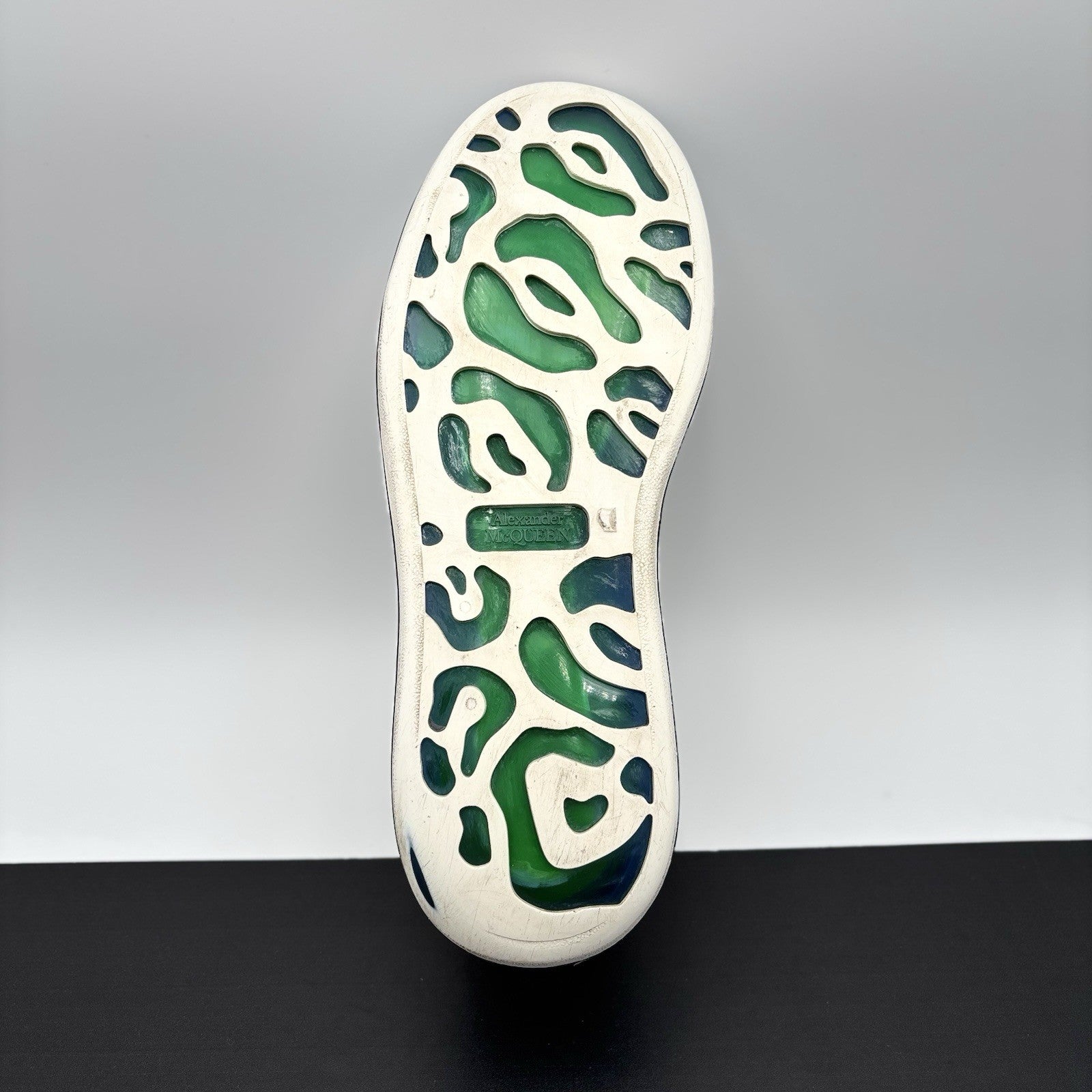 Size 45 (12 US) Alexander McQueen ' Transparent Sole White, Lime '