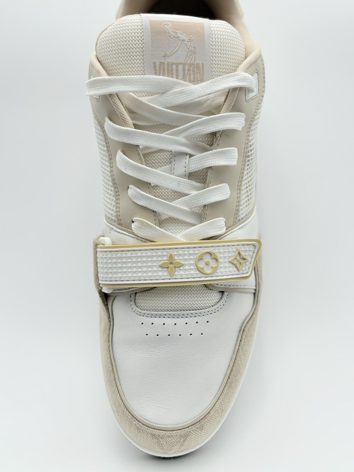 Size 12 LV (13-13.5 US) Louis Vuitton Trainer Strap ' Beige ' | GREAT CONDITION!