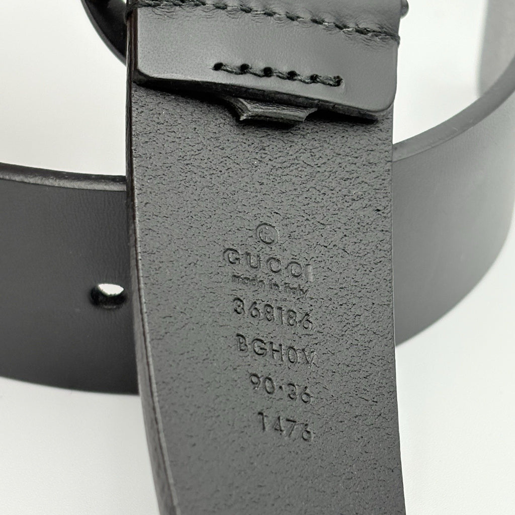 Gucci Belt GG Leather Interlocking Buckle ' Black ' | ONLY WORN 1-3x !