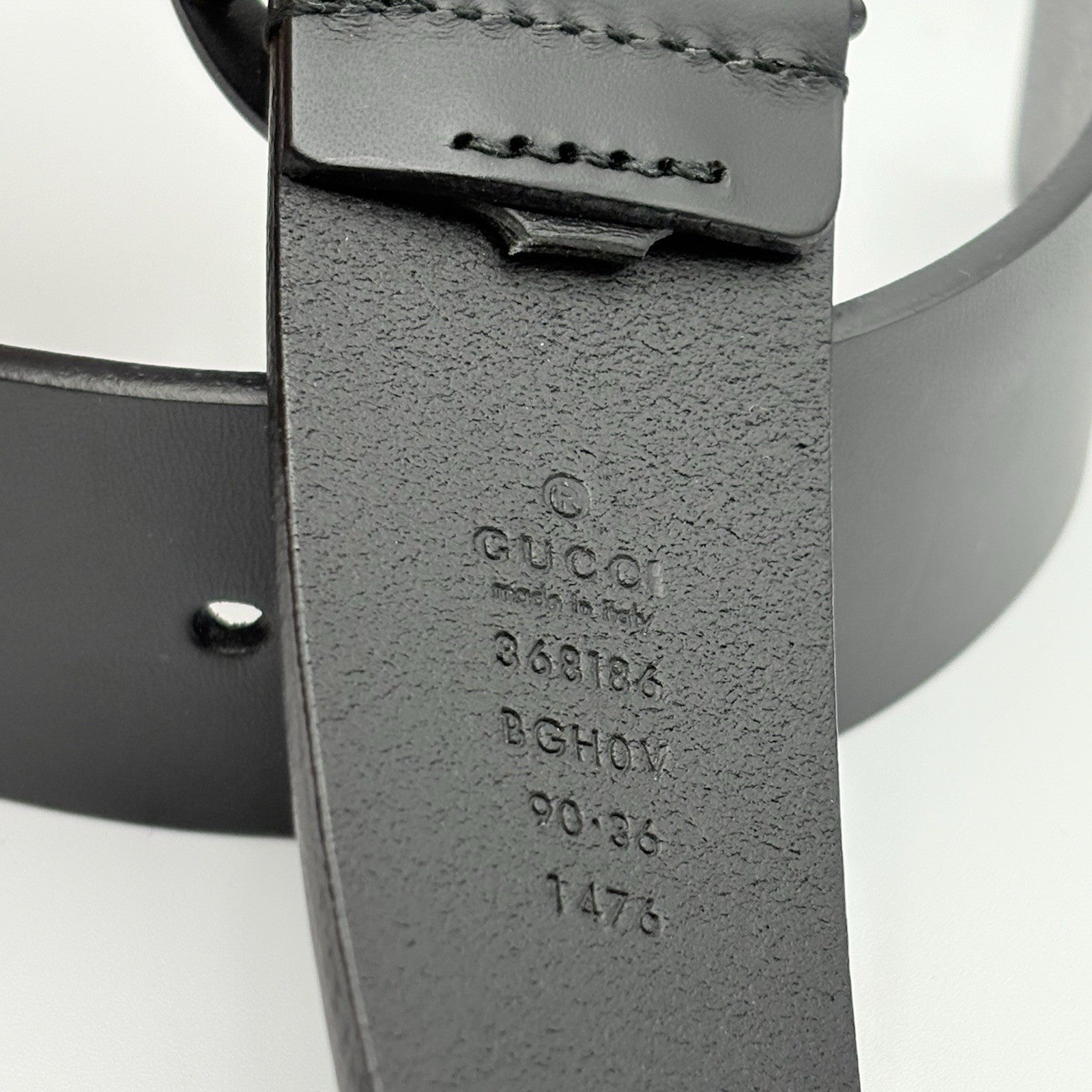 Gucci Belt GG Leather Interlocking Buckle ' Black ' | ONLY WORN 1-3x !