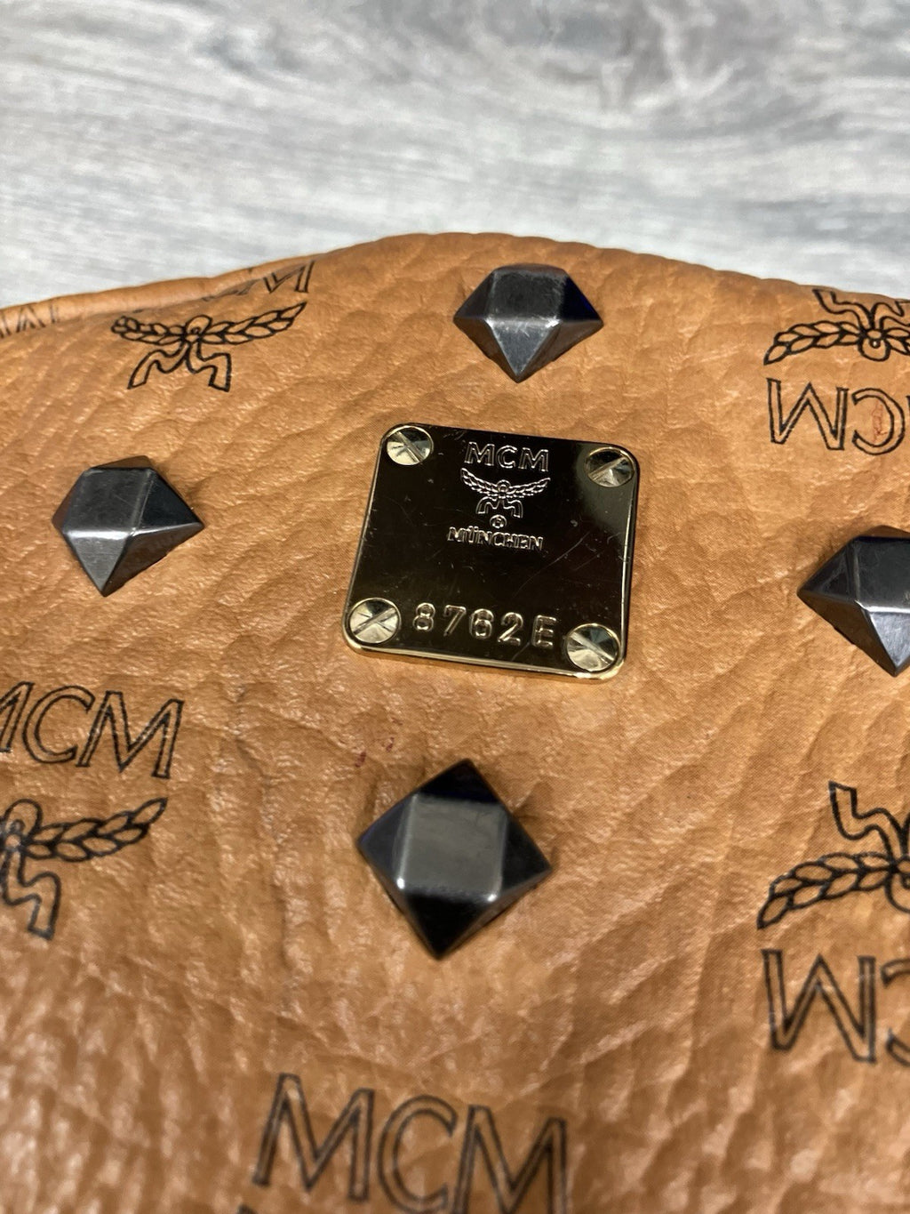 MCM Cognac Stark " M " Studded Backpack | GREAT CONDITION!