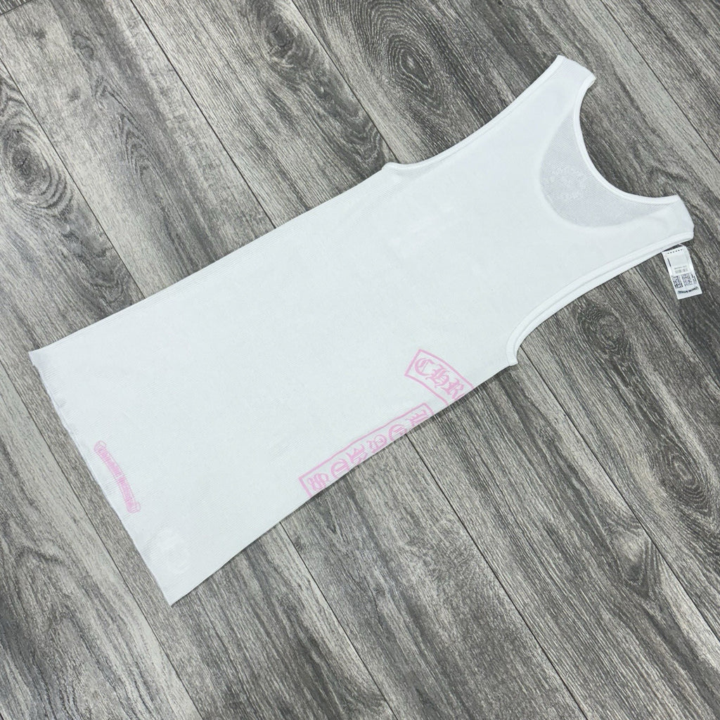 Size Large - Chrome Hearts T Bar Tank Top ' White Pink ' BRAND NEW!