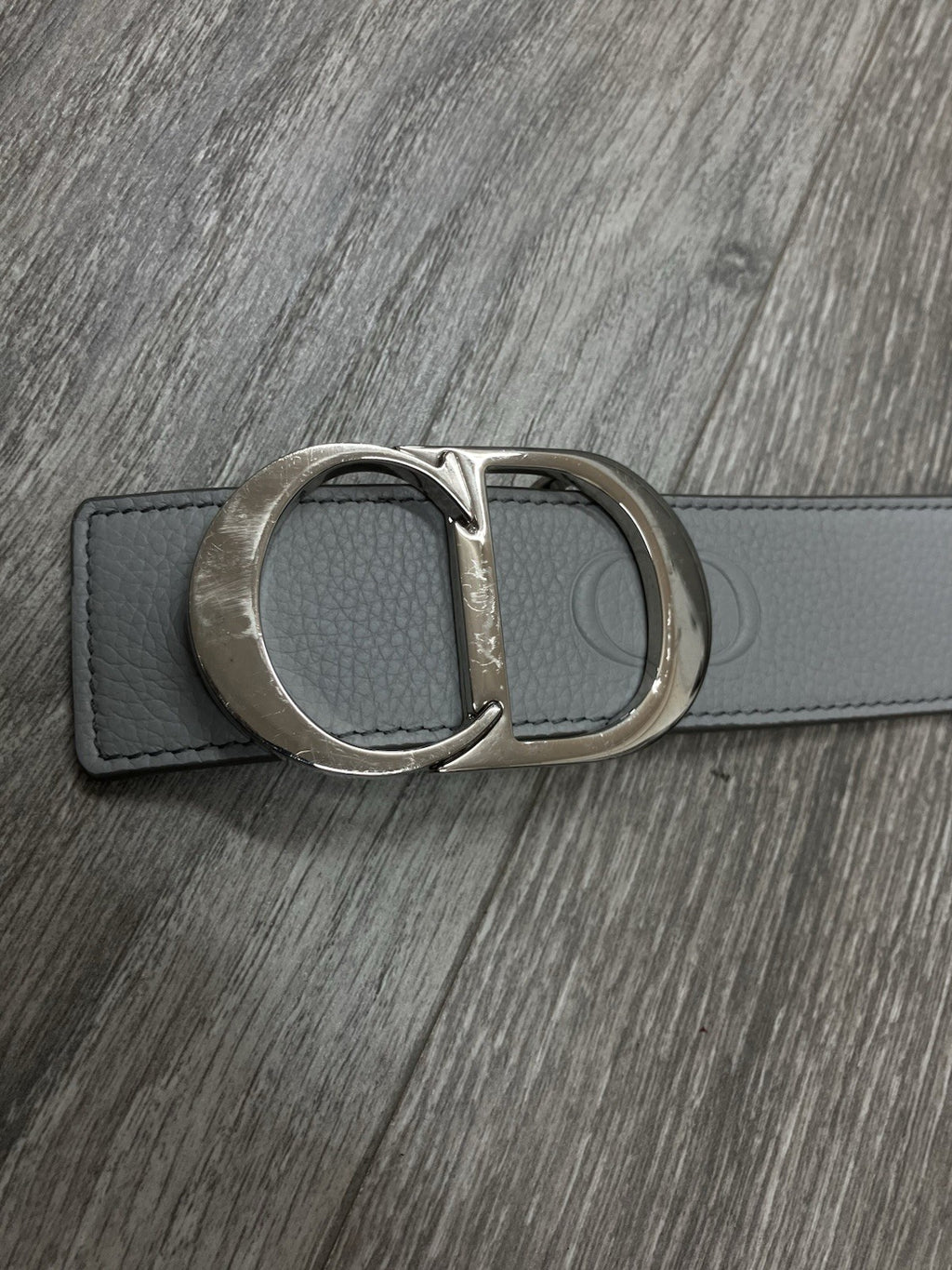 Size 90/36 - Dior CD Buckle Belt ' Leather Gray ' | GOOD CONDITION!
