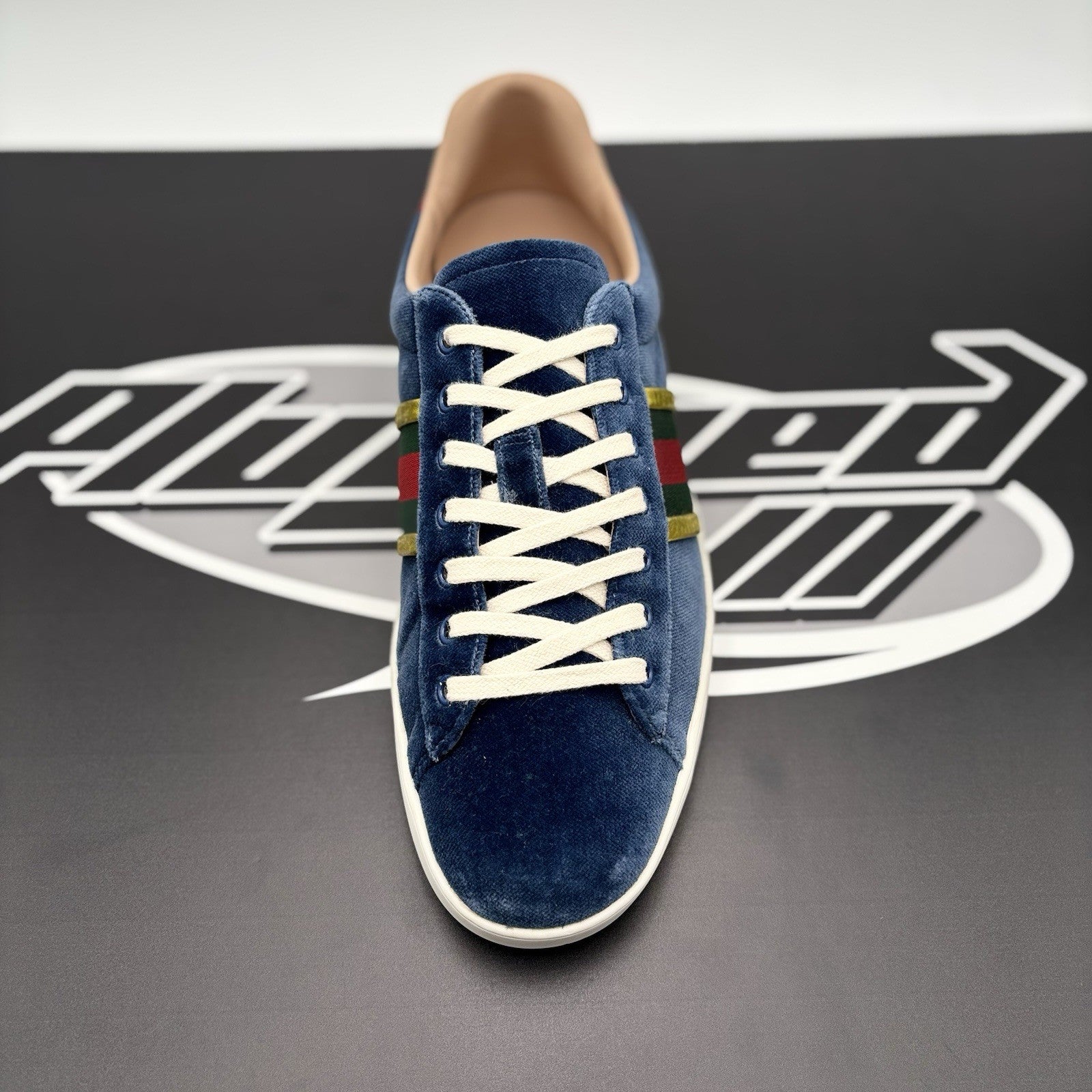 Size 9 G (9.5 US) - Gucci Ace ‘ Velvet Blue ‘ | GOOD CONDITION!