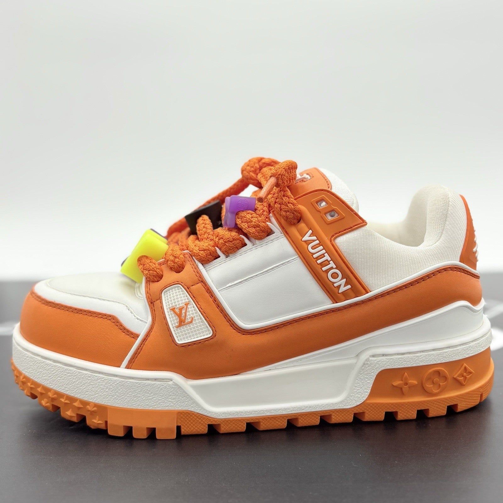 Size 7 LV (8-8.5 US) - Louis Vuitton Maxi ' Orange White ' | SUPER CLEAN!