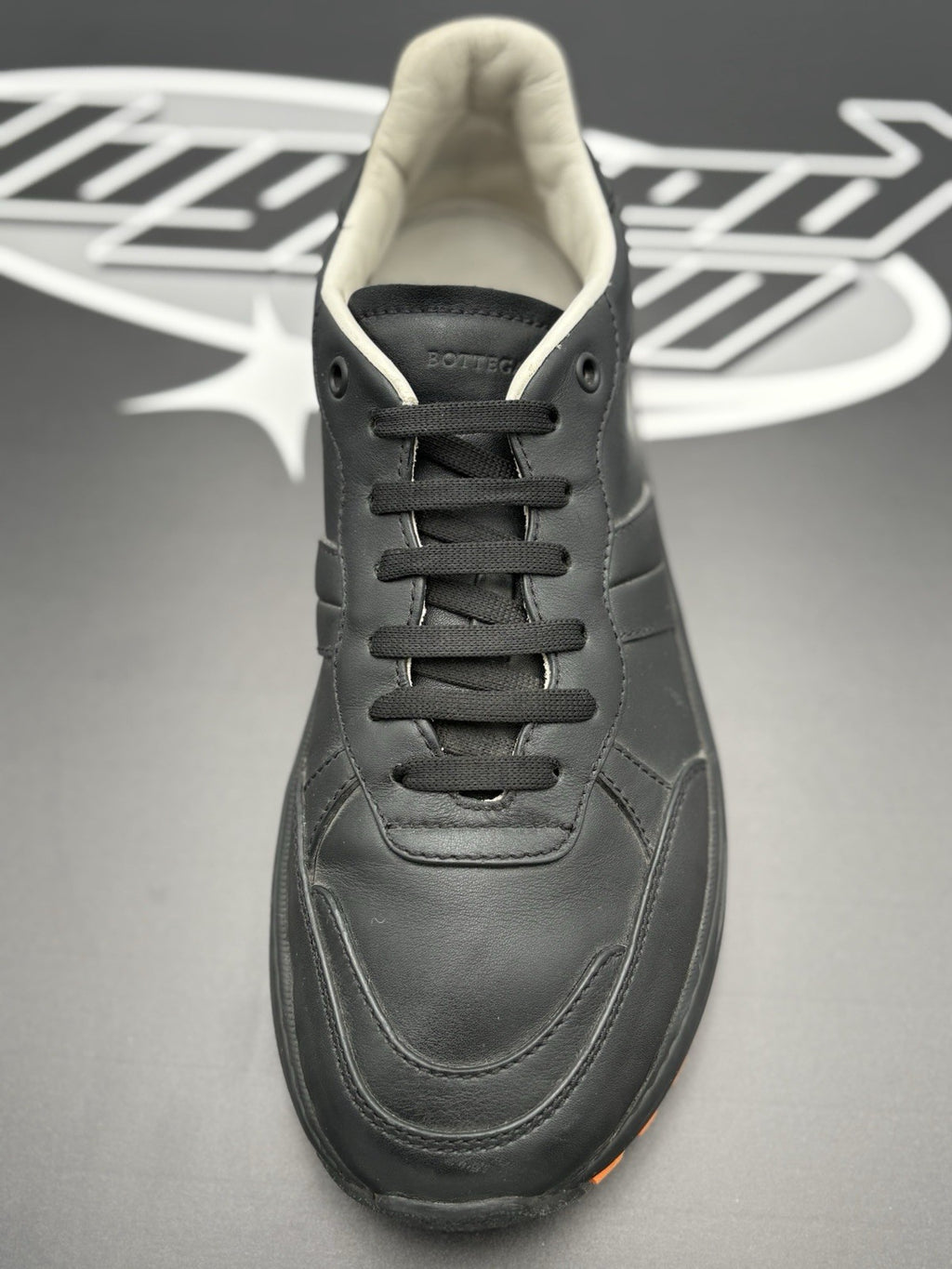 Size 42.5 (9.5 US) - Bottega Veneta Calf Leather Speedster Sneakers ' Black '