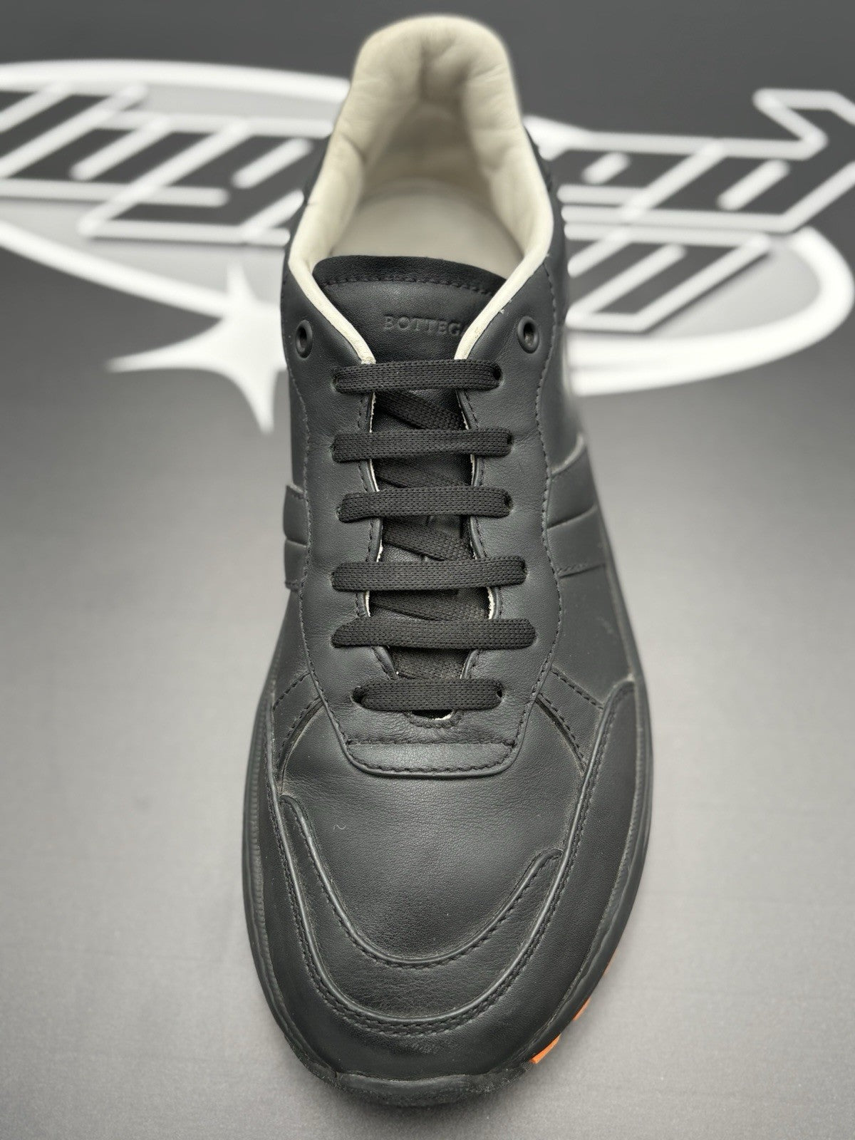Size 42.5 (9.5 US) - Bottega Veneta Calf Leather Speedster Sneakers ' Black '