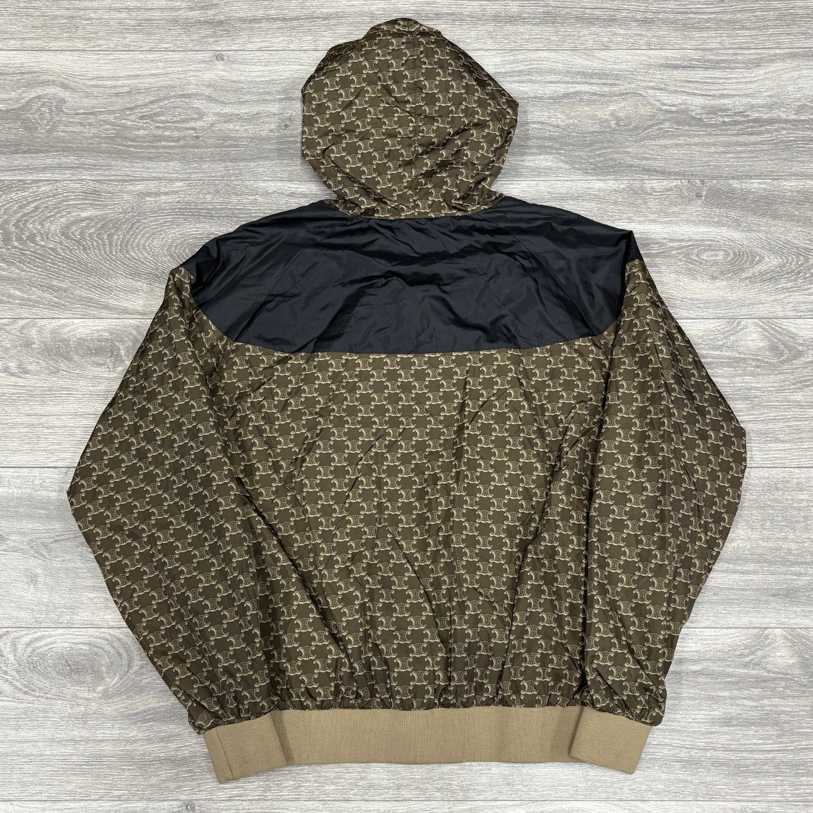Size L - Celine Blouson Monogram Nylon Triomphe Windbreaker ' Brown Black '