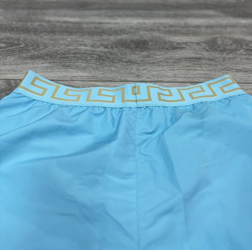 Size 5 - Versace Greca Border Swim Shorts' Blue ' | NEW!