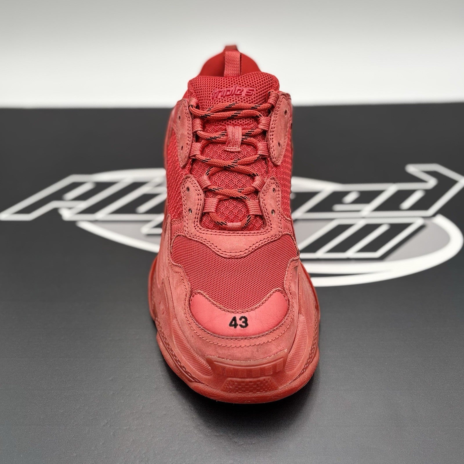Size 43 (10 US) - Balenciaga Triple S ' Red '