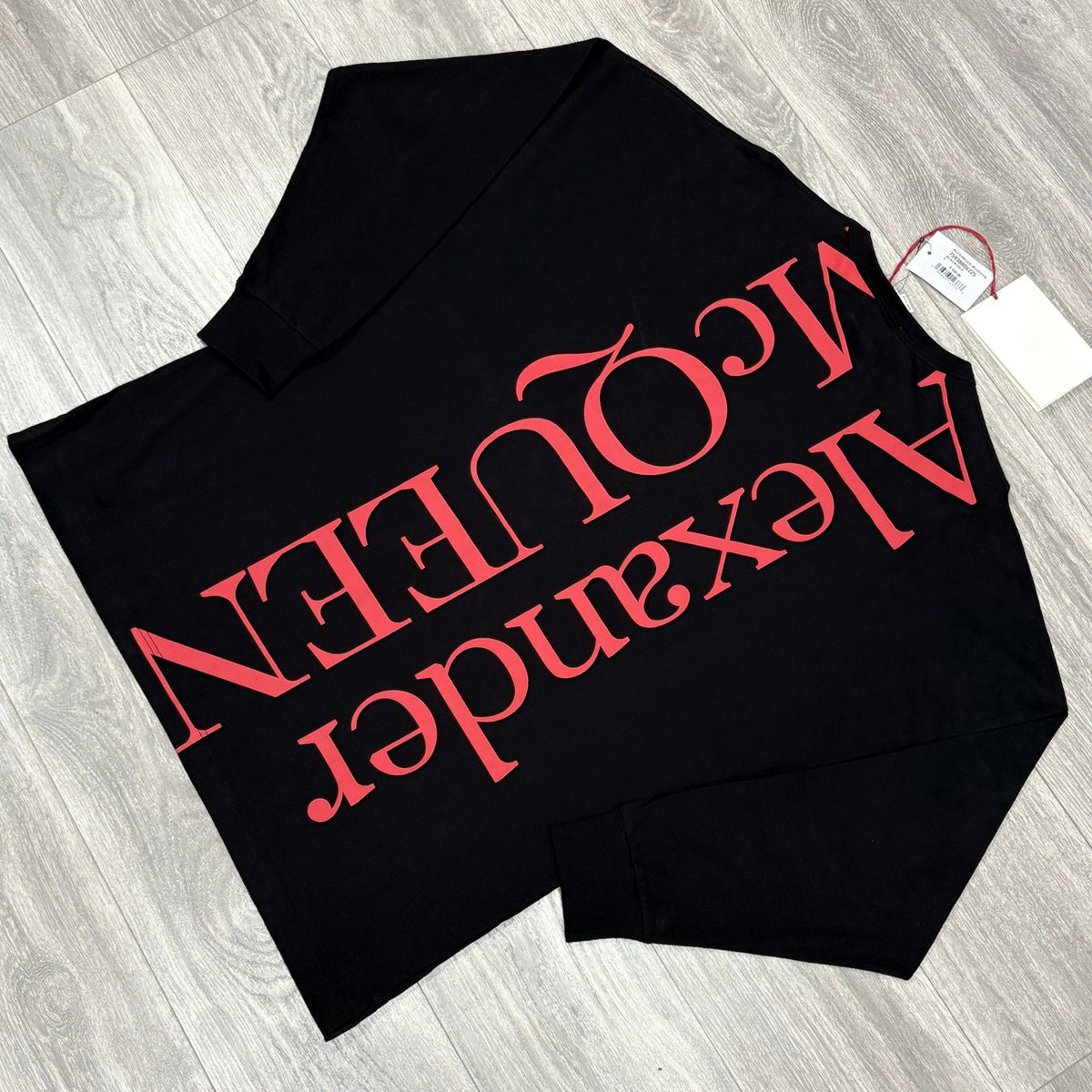 Printed Logo Long Sleeve Shirt Black Red — photo 3