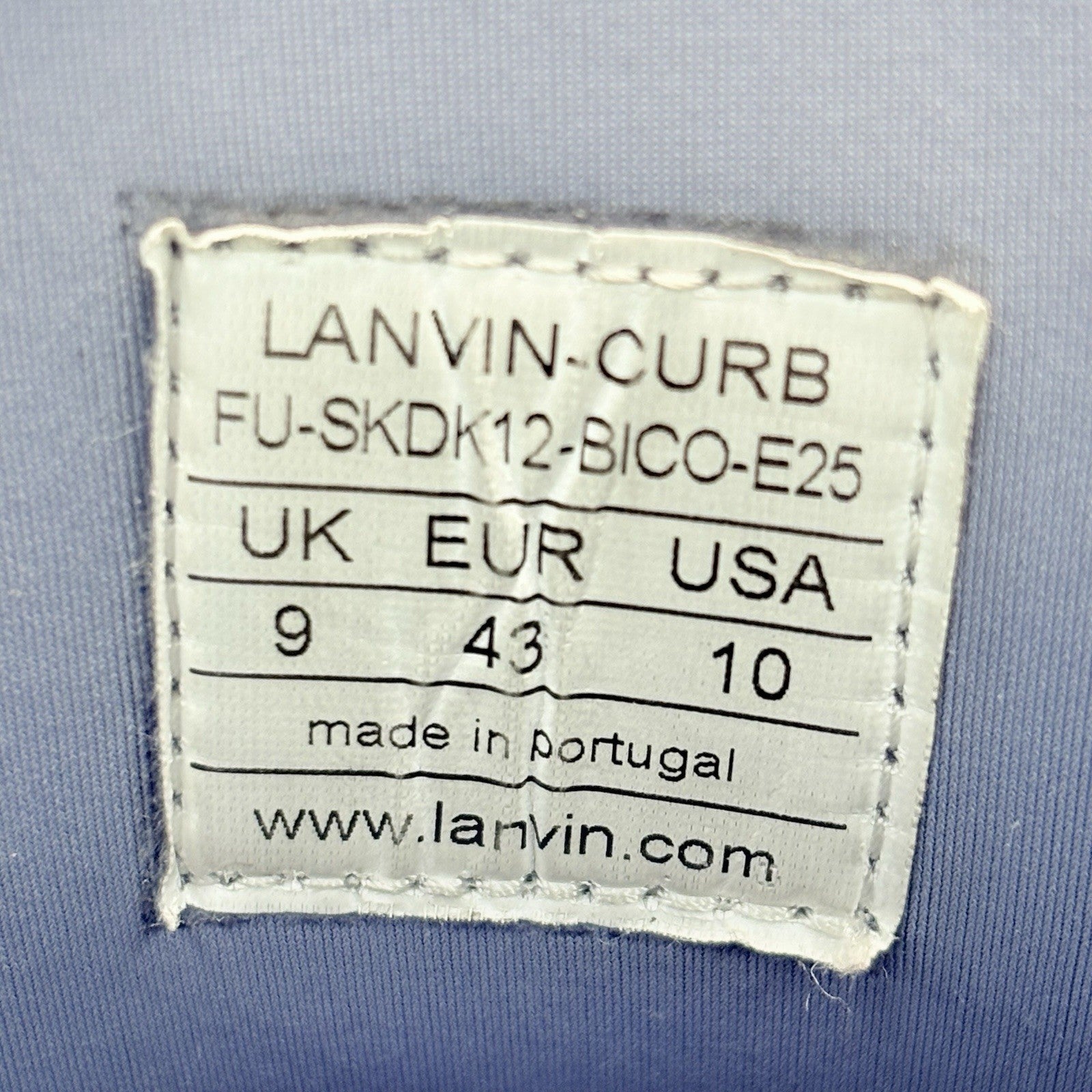 Size 43 (10 US) - Lanvin Curb Sneaker ' White Navy Blue ' | EXCELLENT CONDITION!