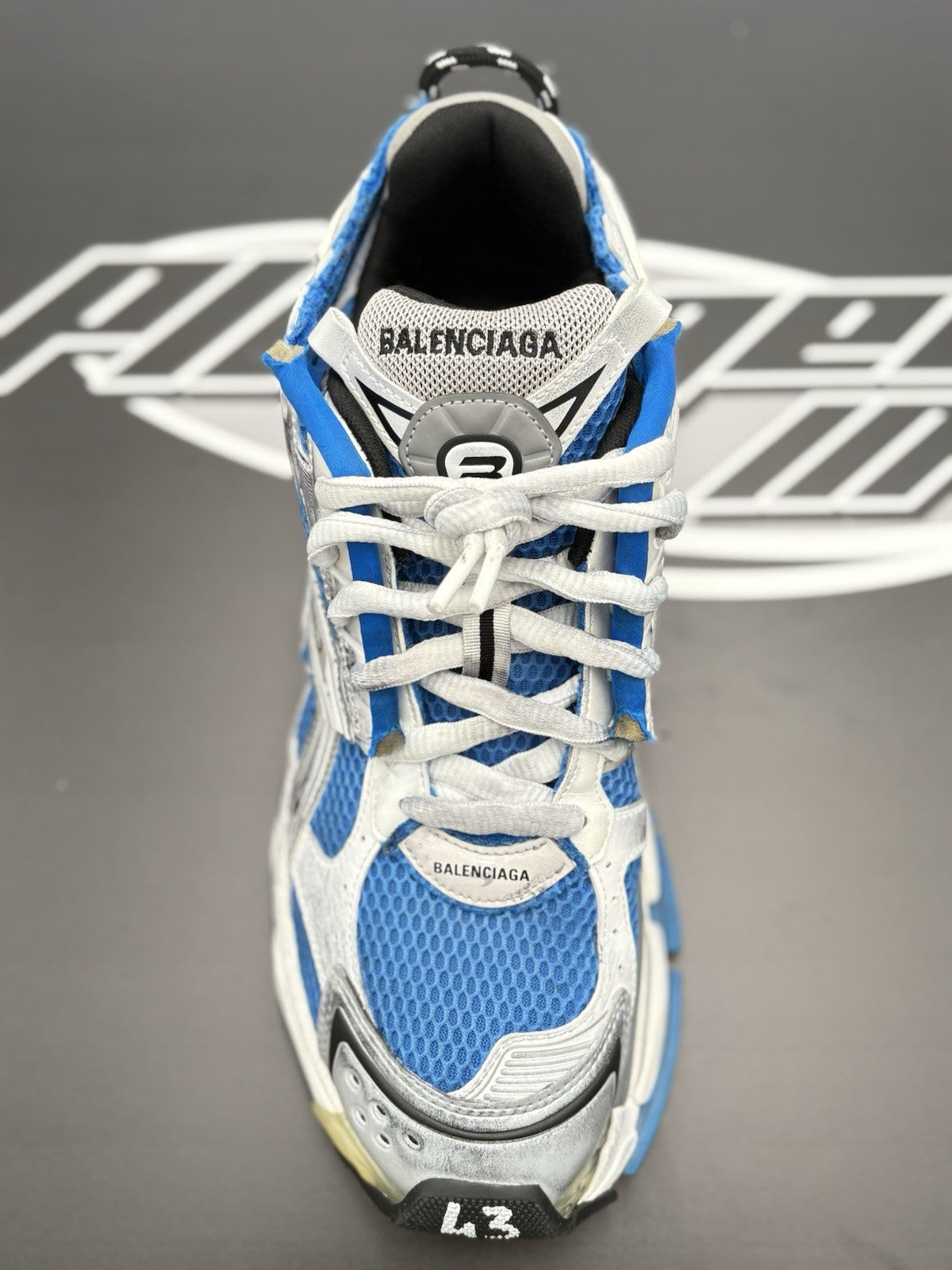Size 43 (10 US) - Balenciaga Runner ' White, Blue ' | ONLY WORN 3x