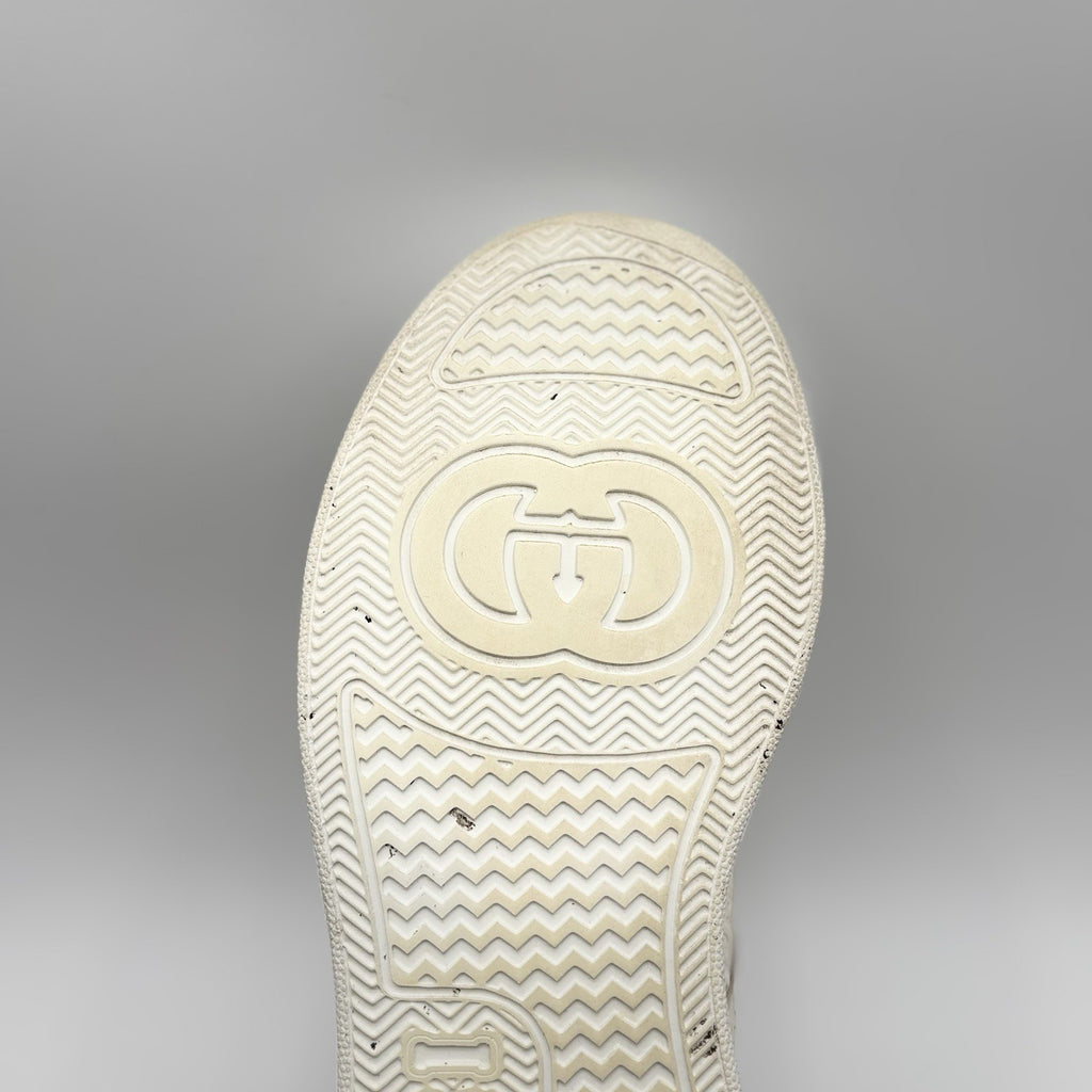 Size 8G (8.5 US) - Gucci GG Embossed ' White Leather ' | GOOD CONDITION!