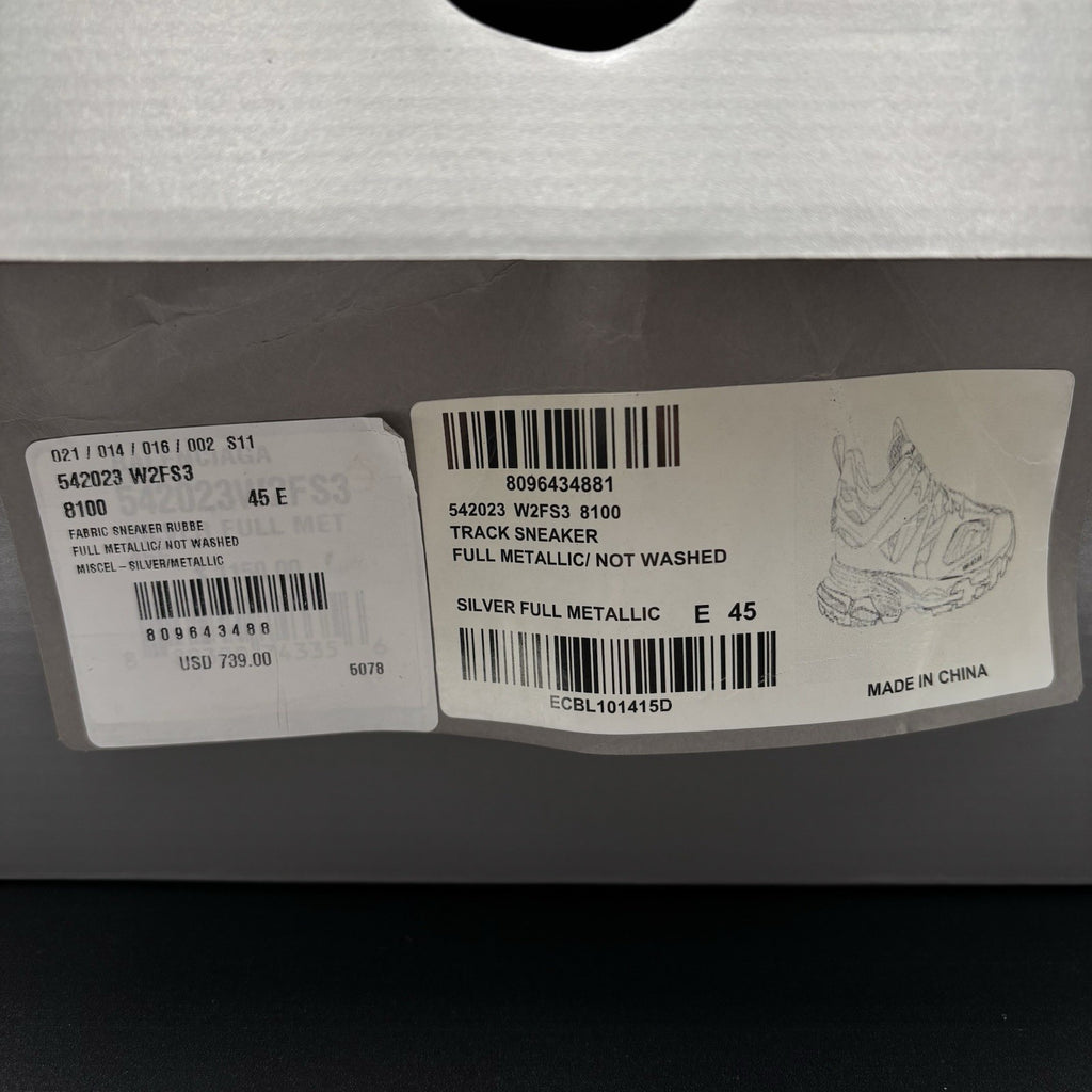 Size 45 EU (12 US) - Balenciaga Track ' Triple Silver ' | BRAND NEW!