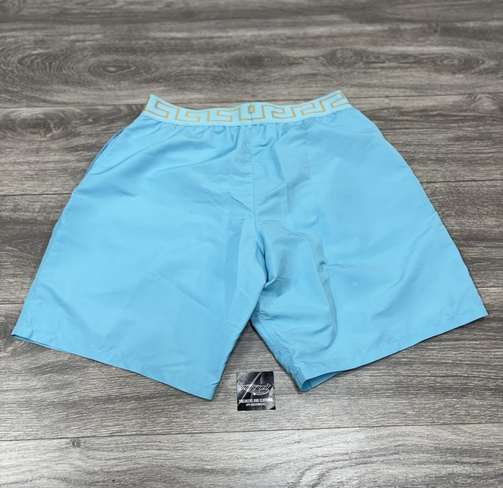 Size 5 - Versace Greca Border Swim Shorts' Blue ' | NEW!