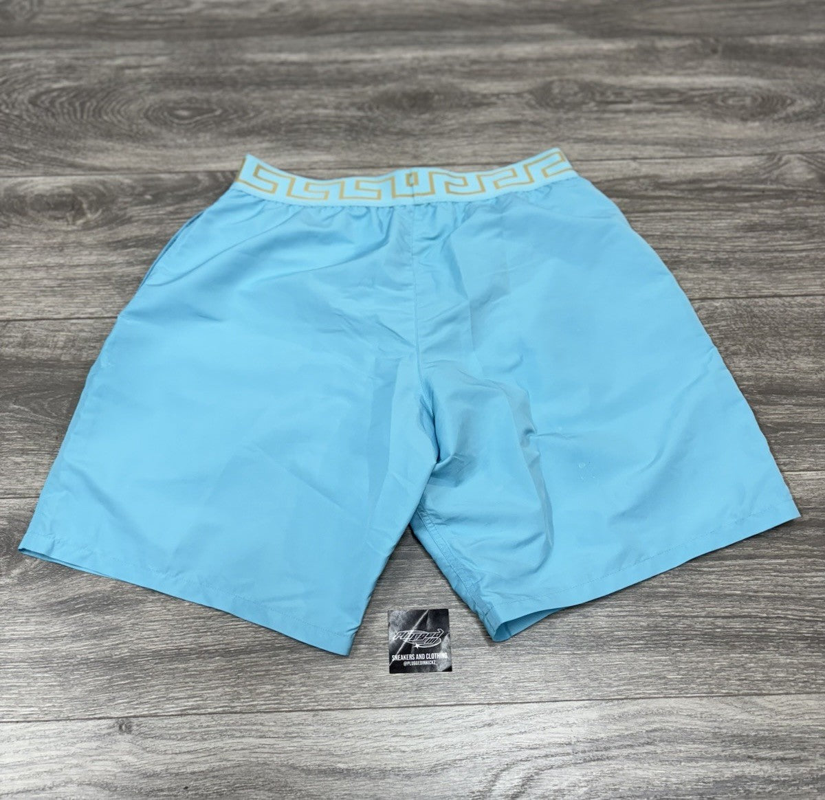 Size 5 - Versace Greca Border Swim Shorts' Blue ' | NEW!