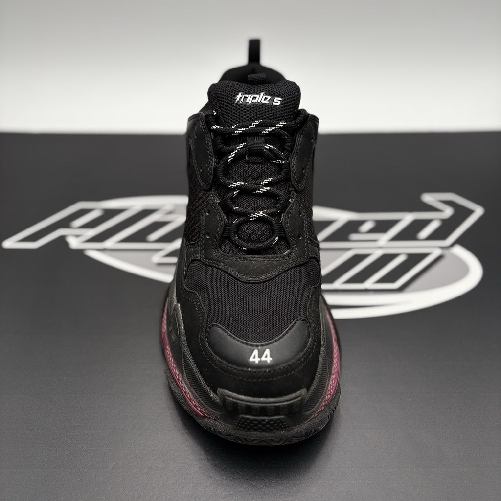 Size 44 - Balenciaga Triple S Clear Sole ' Black Neon Pink ' | GOOD CONDITION!