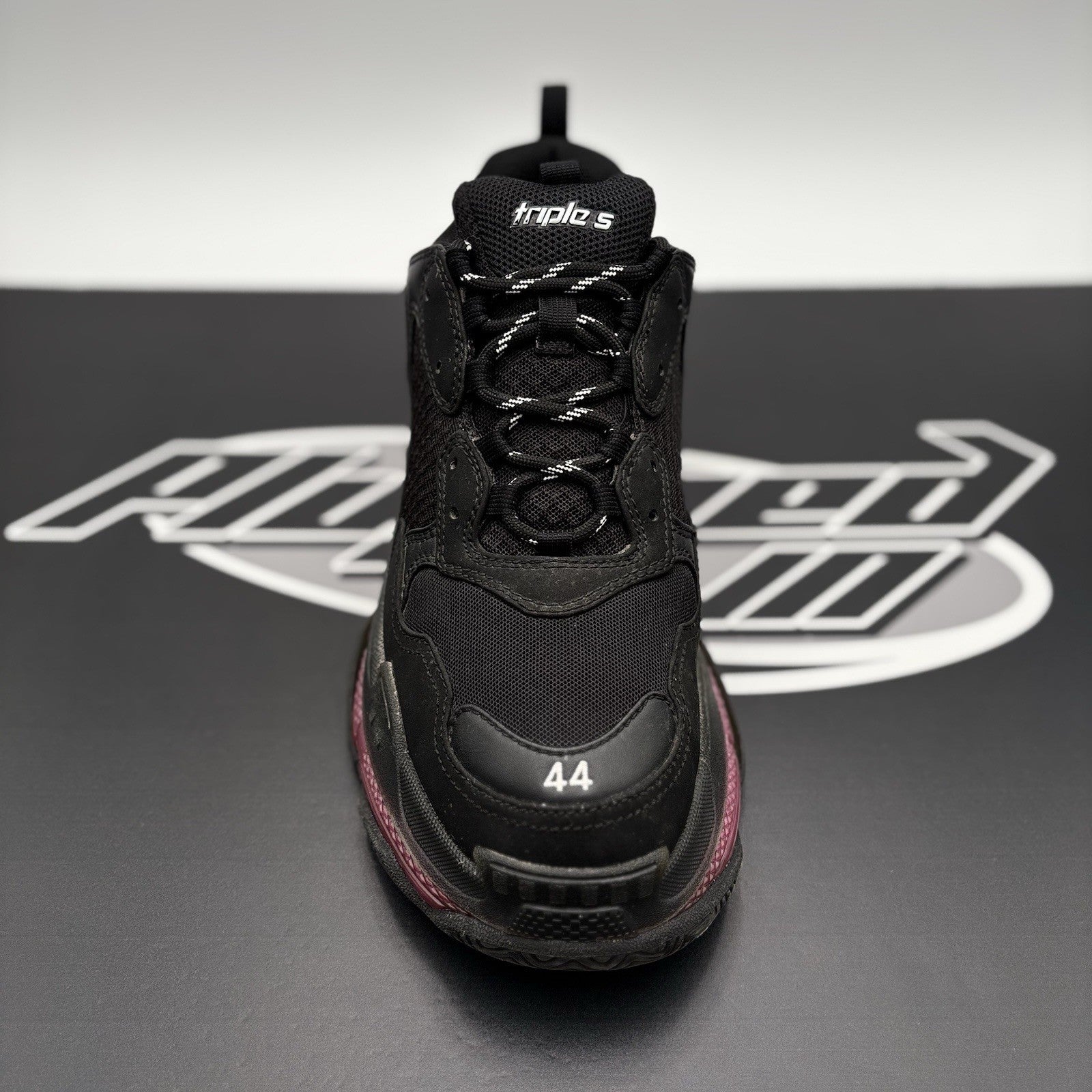 Size 44 - Balenciaga Triple S Clear Sole ' Black Neon Pink ' | GOOD CONDITION!