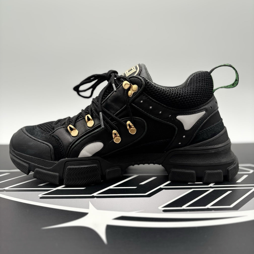 Size 8 G (8.5 US) - Gucci Flashtrek ' SEGA Black Leather ' | GOOD CONDITION!