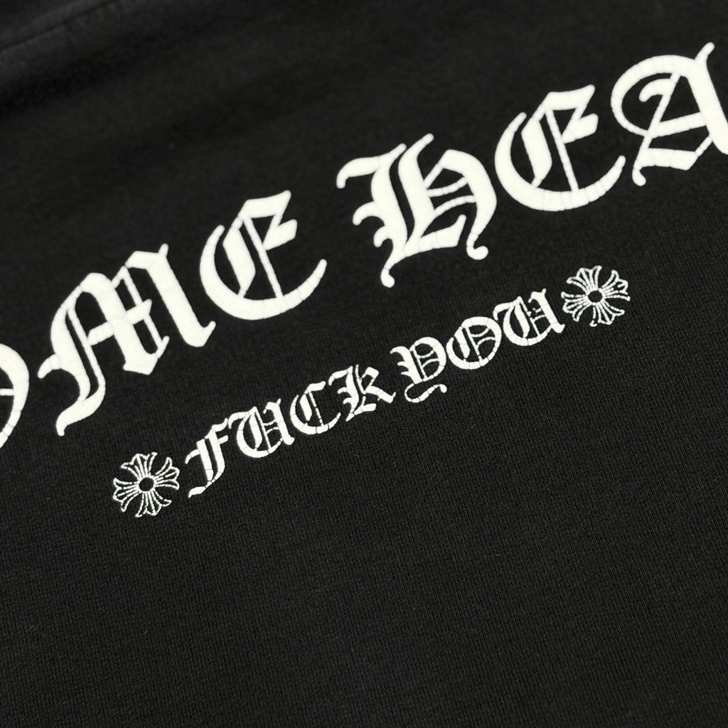 Size S - Chrome Hearts T Logo FU Shoulder Hoodie ' Black '