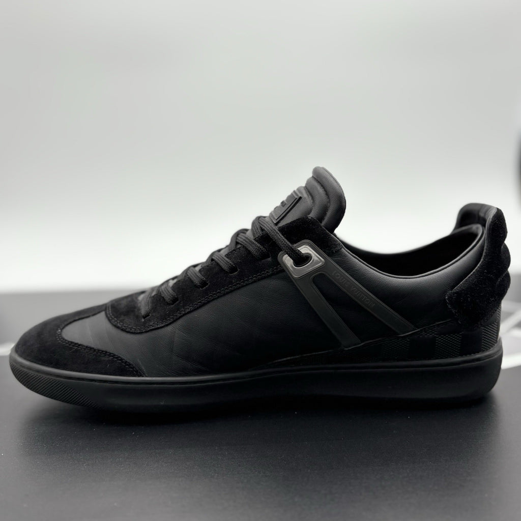 Size 10 LV (11-11.5 US) Louis Vuitton Leather Sneakers ' Black ' | GOOD COND!