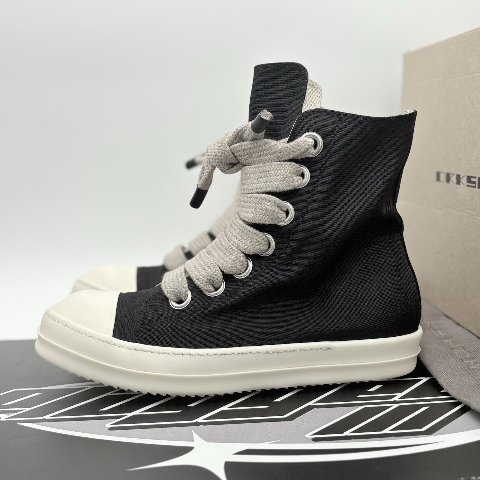 Size 46 (13 US) Rick Owens DRKSHDW Jumbo Lace Sneakers ' Black ' | GREAT COND!