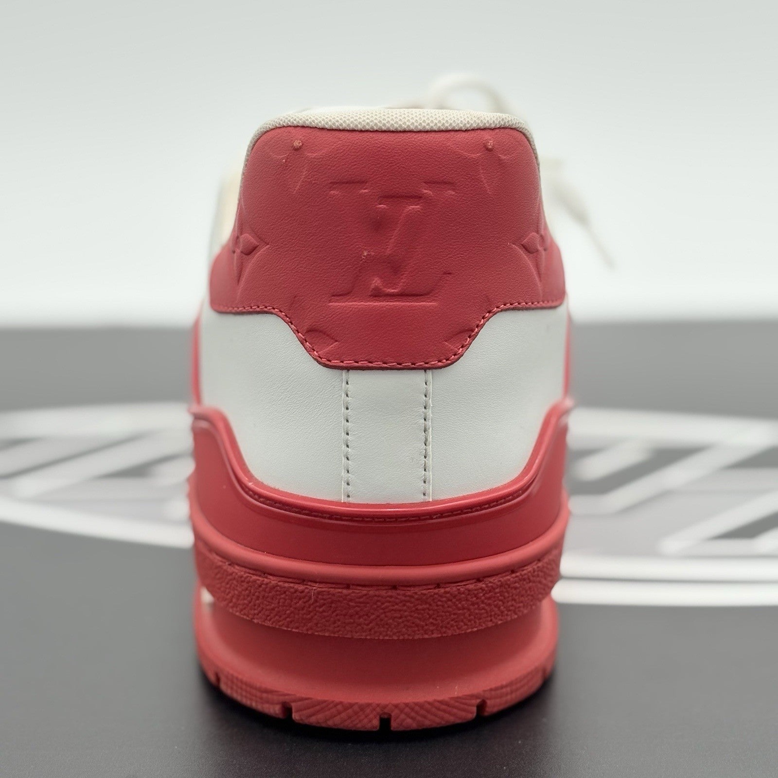 Size 10 LV (11-11.5 US ) Louis Vuitton Trainer ' White Red ' | SUPER CLEAN!